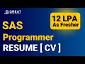 Resume that Earns 12 LPA Secrets of a Fresher SAS Programmer Resume