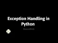 Exception Handling in Python Understanding Python Exceptions zeerothink