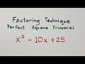 How to Factor a Perfect Square Trinomial Factoring Polynomials - Grade 8 Math
