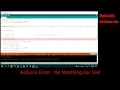 Arduino Error No Matching Function For Call
