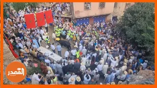 زوار موسم زاوية ستي فاظمة يستقبلون الدبيحة بزغاريد وفرحة لحظة وصوها ساحة الزاوية 