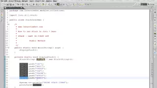 TAMIL STACK PUSH METHOD EXAMPLE IN JAVA DEMO