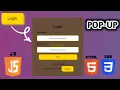 How To Create Popup Login Form using HTML CSS JavaScript codeVal31