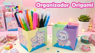 ORIGAMI | ORGANIZADOR DE ESCRITORIO 📚✨ ¡Fácil y Aesthetic!