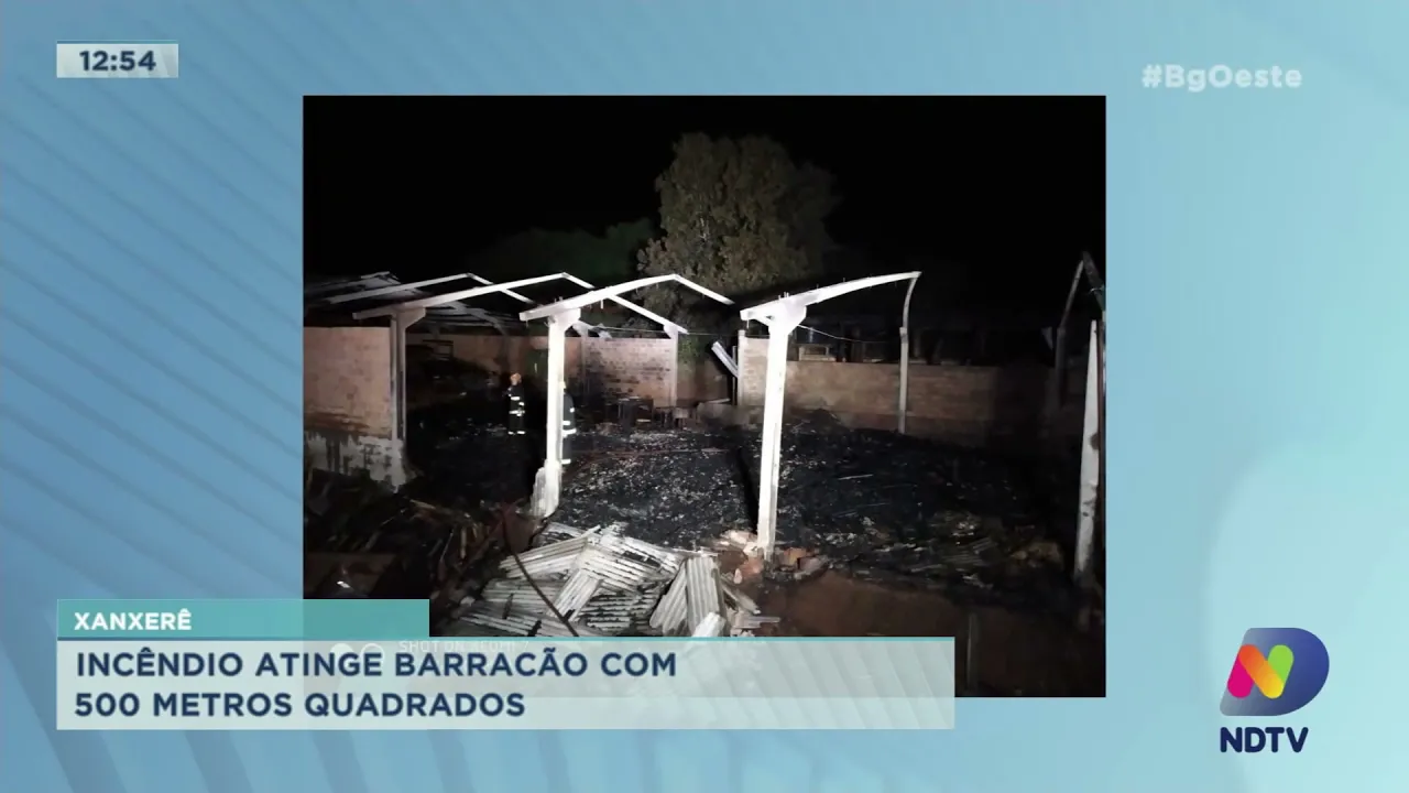Xanxerê: Incêndio atinge barracão com 500 metros quadrados