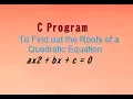 Quadratic Equation in C Language