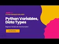 Python Variables Data Types Python Tutorial for Beginners