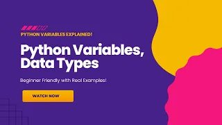 Python Variables Data Types Python Tutorial for Beginners