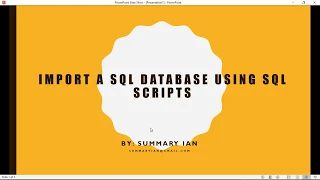 SQL Server tutorial - Import a database script into SQL Server