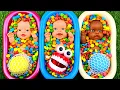 4 Minutes Satisfying Video | Mixing Funny Candy ASMR \u0026 Make Up in 3 Bathtubs with Magic M\u0026M's Slime