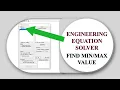 Find Minimum Maximum Values in EES Engineering Equation Solver Step-by-Step Tutorial