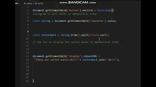 Using Javascript and html to sort Words in an Alphabetical order