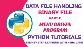 Binary File Handling in Python Menu Driven Program for Class 12 CBSE