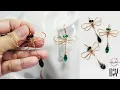 Dragonfly pendant and earrings Simple copper wire jewelry making tutorial 1139