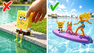 SpongeBob On Summer Vacation! *I Made Giant Bikini Botton Pool*