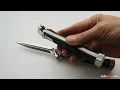 ZERO AGA CAMPOLIN Modern Stiletto with Leverlock 26cm 10 25 Black Aluminum Handle Polished Dagg