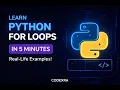 Learn Python For Loops In 5 Minutes PYTHON For Loop Beginner Friendly Tutorial