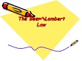 Beer-Lambert s Law BTC Analytical Chemistry