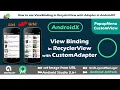 View Binding in RecyclerView with Custom Adapter in Android Studio 3 6 AndroidX 2020