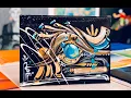 Under 2 Minute Abstract Trippy Painting Tutorial - Acrylic Painting How To