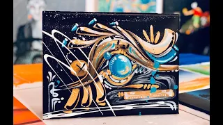 Under 2 Minute Abstract Trippy Painting Tutorial - Acrylic Painting How To