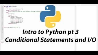 Python Tutorial Part 3 Conditional Statements and