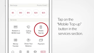 How to send a mobile top-up with the BOSS Revolution App