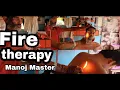 Fire Heat Body Massage Face massage with fire technique Indian legendary barber Manoj Master asmr