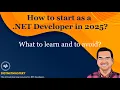 How to start as a NET developer in 2025 What to LEARN and what to AVOID