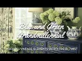 Lagu 🌿💙 Vintage Charm: budgetvriendelijke blauw-groene Grandmillennial decoratie-ideeën