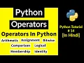 Operators in Python Arithmetic Bitwise Assignment Comparison Logical Membership Identity