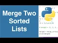 Merge Two Sorted Lists Python Example