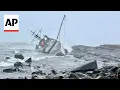 Record high tide in Maine washes away historic fishing shacks