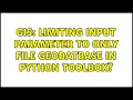 GIS Limiting Input Parameter to only File Geodatbase in Python Toolbox