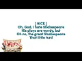 Something Rotten The Musical - God, I Hate Shakespeare Lyrics - 2024-2025 Musical Auditions Version