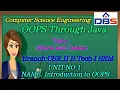 DBS - OBJECTS AND CLASSES UNIT-1 INTRODUCTION TO OOPS CSE II YEAR-1st SEM OOPS THROUGH JAVA