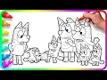 BLUEY Coloring Pages I show you How to color Bluey and Special Toy - Polly Puppy