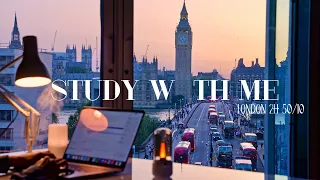 2-Hour Study with Me in London Big Ben Sunset Pomodoro 50-10 Relaxing Lo-Fi Day 160