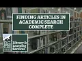 Finding Articles in Academic Search Complete