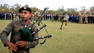 pipe band team of assam rifles during practice for all india band competition
