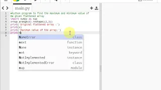 Python program to find the maximum and minimum value of array