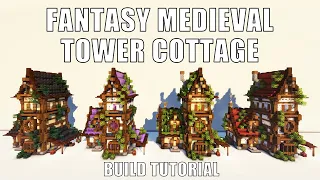 Minecraft Fantasy Medieval Tower Cottage House Build it 4 Ways