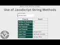 Use of JavaScript String Methods HTML CSS JavaScript Project