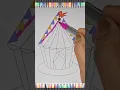 Coloring a Circus Tent with Brush Pens Fun Drawing for Kids