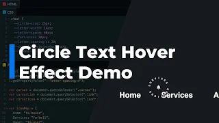 Circle Text Navigation Hover Effect Animation Demo
