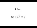 Solve an Equation with a Rational Exponent x b f One Solution