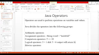JAVA OPERATORS