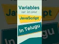 variables in JavaScript Telugu async and defer Learn JavaScript JavaScript Tutorials