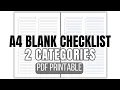 Blank Checklist Printable PDF - A4