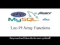 Lec-19 Array Functions in PHP PHP Tutorial